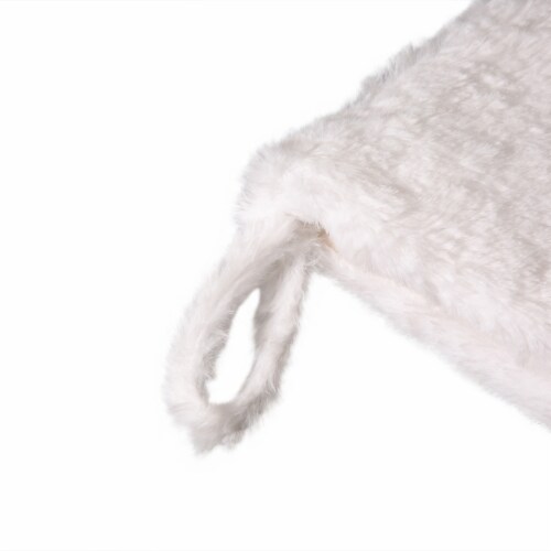 Glitzhome Plush Stockings and Tree Skirt - White Perspective: top