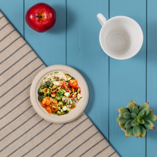 Glitzhome Oak™ PLUS 6-Inch Compostable Natural Sugarcane Plates Perspective: top