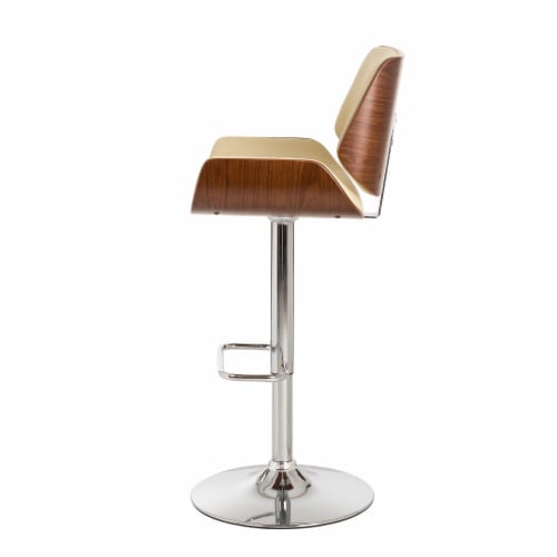 Glitzhome Adjustable Height Swivel Bar Stool - Cream Perspective: top
