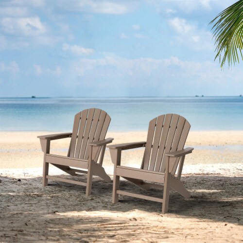 Glitzhome Adirondack Chair - Tan Perspective: top