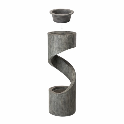 Glitzhome Polyresin Curving Shaped Outdoor Fountain Perspective: top