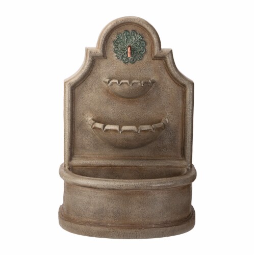 Glitzhome 37.25 Inch H Freestanding Electrical Fountain with Lights, Antique European Style Perspective: top