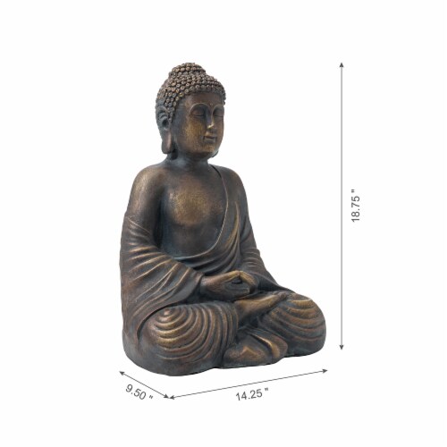Glitzhome Meditating Buddha Garden Statue Perspective: top