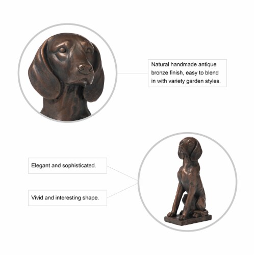 Glitzhome Sitting Dog Decorative Garden Statue Perspective: top