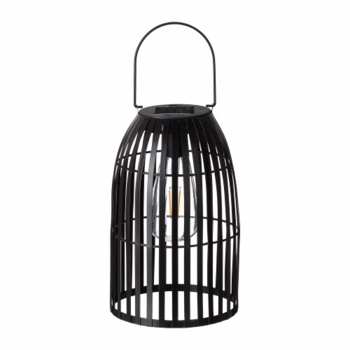 Glitzhome 9.75 Inch Outdoor Solar Light Metal Woven Lantern