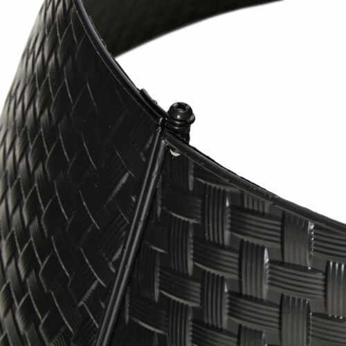 Glitzhome 26 Inch Diameter Black Metal Weave Tree Collar Perspective: top