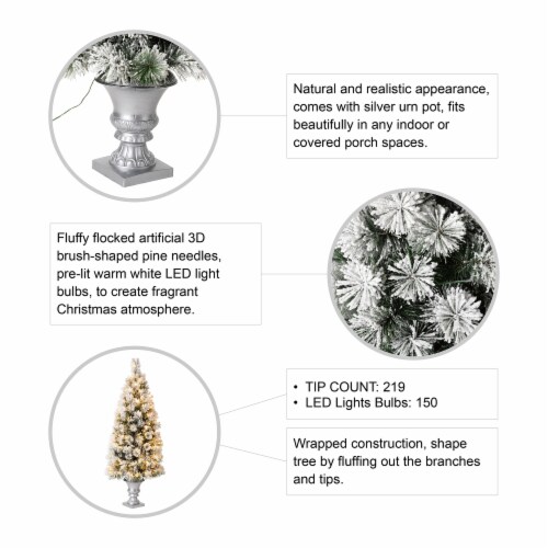 Glitzhome 150-Light Warm Light Pre-Lit Artificial Pine Christmas Tree Perspective: top