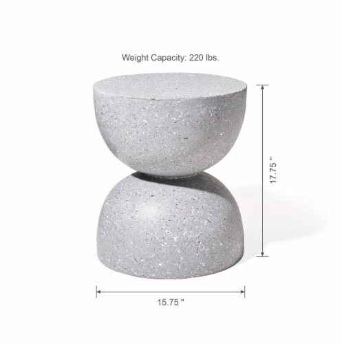 Glitzhome Modern Design Side Table Faux Terrazzo End Tables 17.75 Inch Height Perspective: top