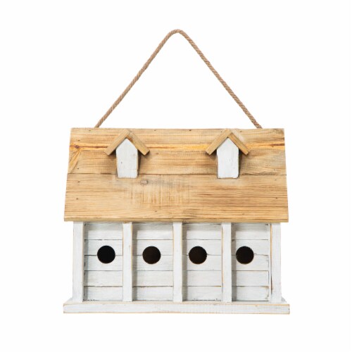 Glitzhome 14.25 L Hummingbird House for Outside Hanging Nesting Solid Wood Cottage Birdhouse Perspective: top