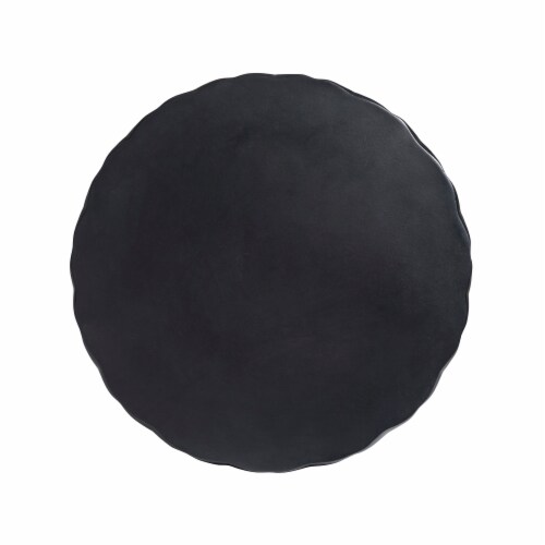 Glitzhome 17.25 Inch Black Diamond Textured Garden Stool/Planter Stand/Accent Table Perspective: top