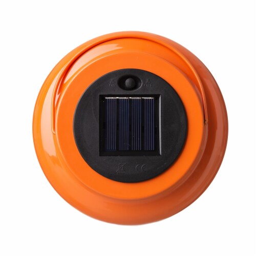 Glitzhome Solar Lights Hanging Lantern Metal Hollowed-Out Design, Set of Two Perspective: top