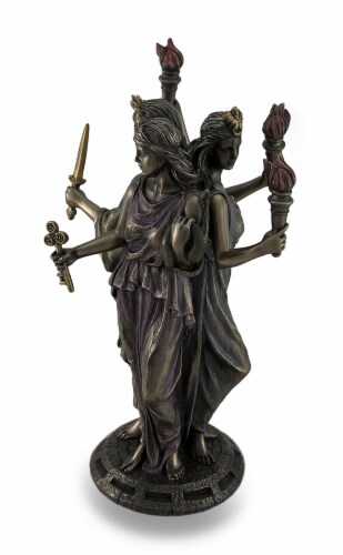 Bronze Finish Triple Form Hecate Greek Goddess of Magic Statue Perspective: top