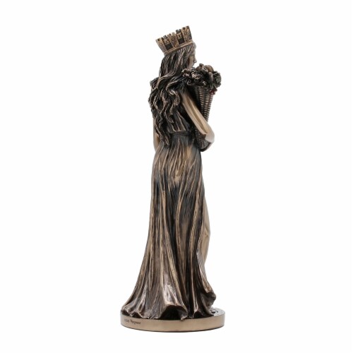 Bronze Finished Tyche Greek Goddess Of Fortune and Prosperity Statue Fortuna Lady Luck Perspective: top