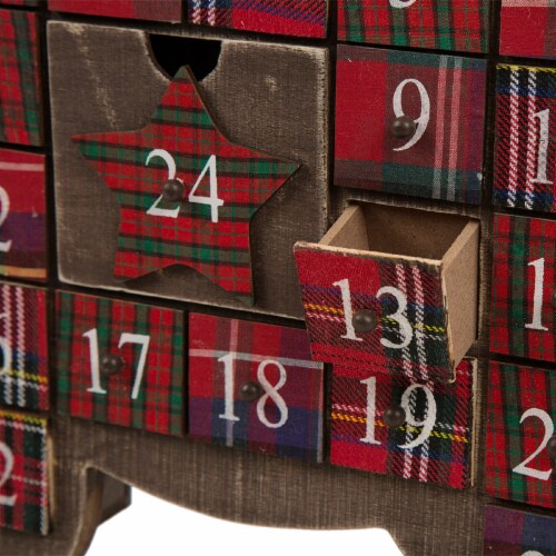 Glitzhome 24 Inch Length Wooden Reindeer Countdown Perspective: top