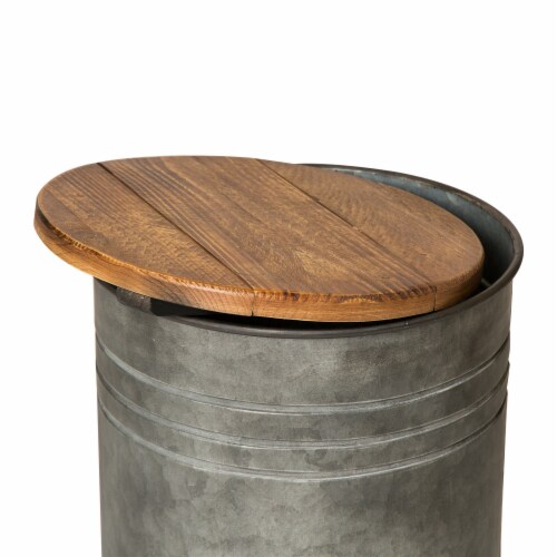 Galvanized metal on sale storage stool