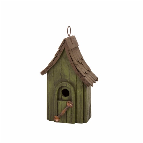 Glitzhome Hanging Distressed Wooden Birdhouse Perspective: top
