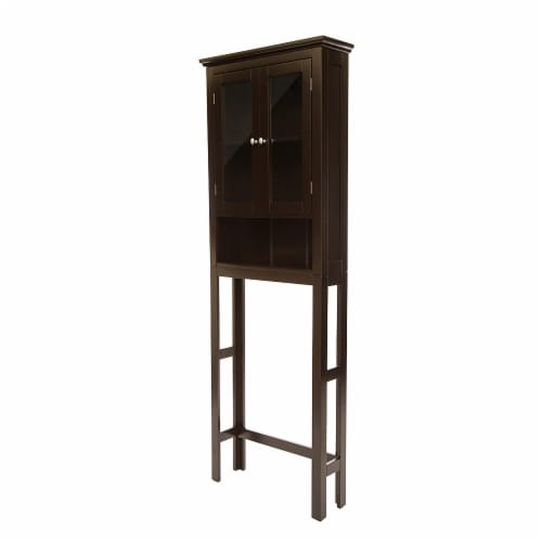 Glitzhome Waterproof Bathroom Cabinet Space Saver, Free Standing Over The Toilet Storage Perspective: top