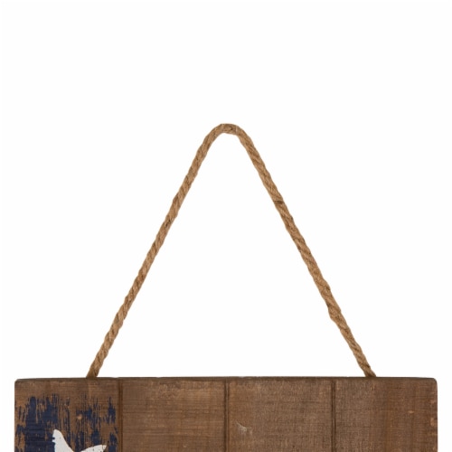 Glitzhome Wooden Patriotic Stars Welcome Porch Sign Perspective: top