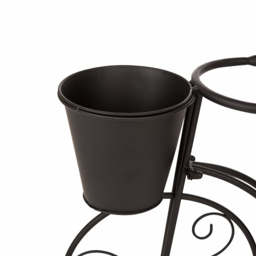 Glitzhome Metal Bicycle Shape Planter - Black Perspective: top