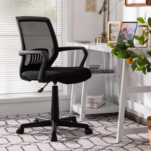 Costway Mid-Back Mesh Chair Height Adjustable Executive Chair w/ Lumbar Support Perspective: top