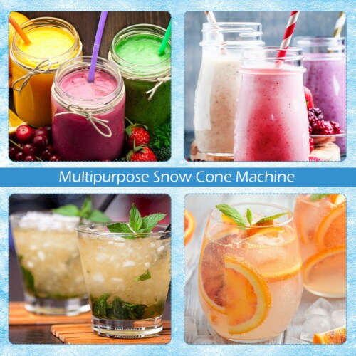 Costway Electric Snow Cone Machine Ice Shaver Maker Shaving Crusher Dual Blades Perspective: top