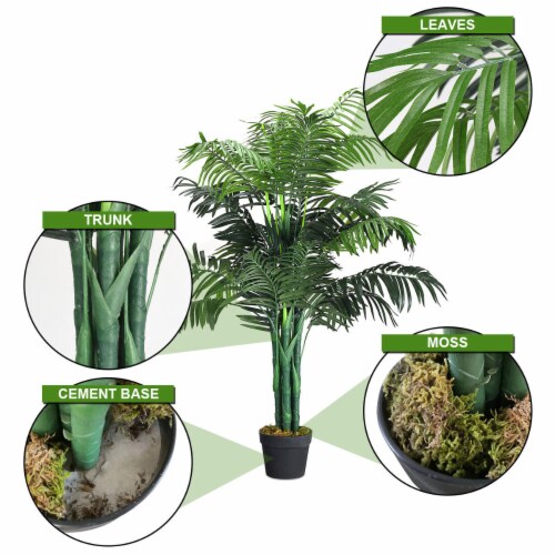 Gymax Artificial Areca Palm Decorative Silk Tree w/Basket 3.5 Feet Holiday Decor Perspective: top