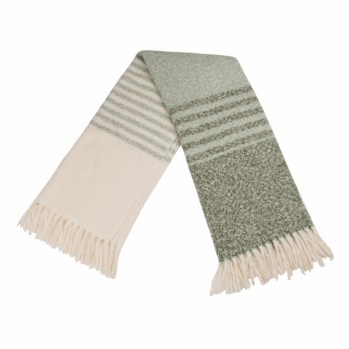 Glitzhome 50 x 60 Inches Throw Blanket Woven Acrylic Striped Jacquard Perspective: top