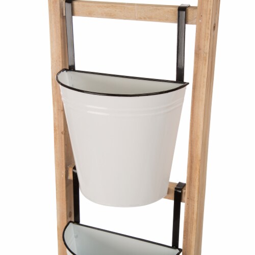 Glitzhome 3-Tier Leaning Ladder Planter Perspective: top