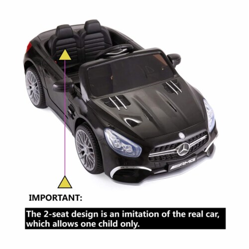 TOBBI Kids Rechargeable Battery Ride On Toy Mercedes Benz Car w/Remote, Black Perspective: top