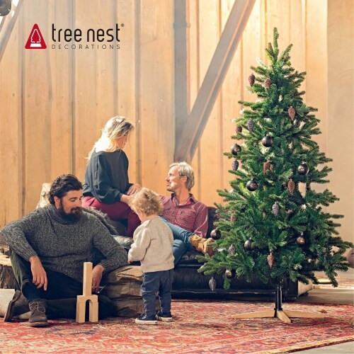 Tree Nest Medium Gentle Christmas Tree Stand for Artificial Trees, Black Perspective: top