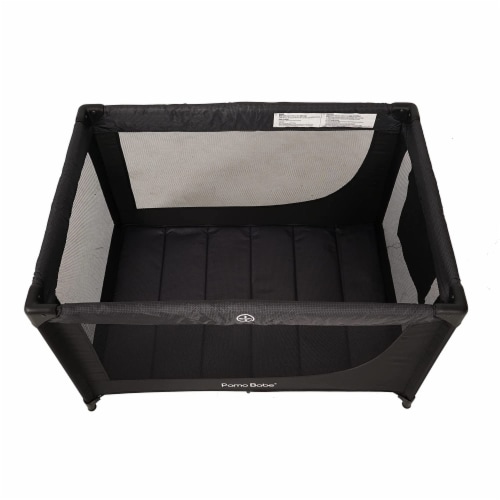 Pamo Babe Portable Enclosed Baby Playpen Crib with Mattress and Carry Bag Black 1 Piece Foods Co