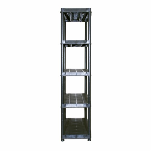 Black Ram Quality Products Optimo 16 inch 5 Tier Plastic Storage Shelves 