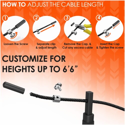 Noa Store 10ft Adjustable Skipping Jump Rope, Speed Rope for Exercise, Training, Fitness Perspective: top
