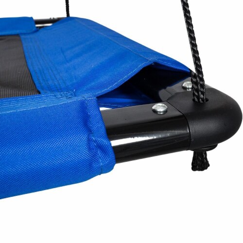 Swinging Monkey Giant 32 Inch Square Web Fabric Outdoor Family Play Swing, Blue Perspective: top