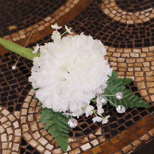 Artificial 7 x3.5  Candlewhite Carnation Pick (100) Perspective: top