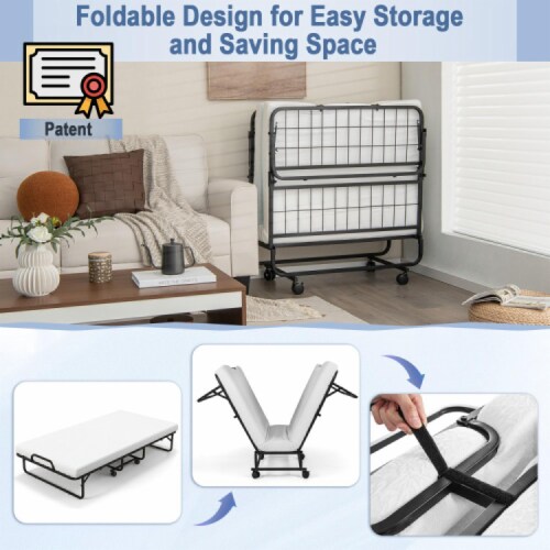 Hivvago Twin Size Metal Folding Bed with Memory Foam Mattress 1 Fred Meyer