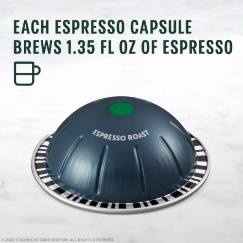 Starbucks By Nespresso Vertuo Line Pods Dark Roast Coffee Espresso Roast 100% Arabica Perspective: top
