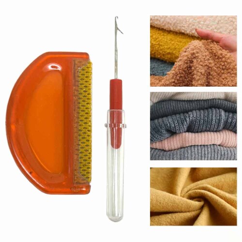 4 PC Portable Fabric Comb Knit Fixer Set Fuzz Pet Hair Lint Brush Remover Shaver Perspective: top