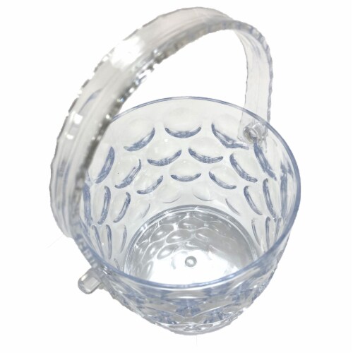 1 Clear Ice Bucket Container Cooler Crystal Plastic Wine Chiller BPA Free 42oz Perspective: top