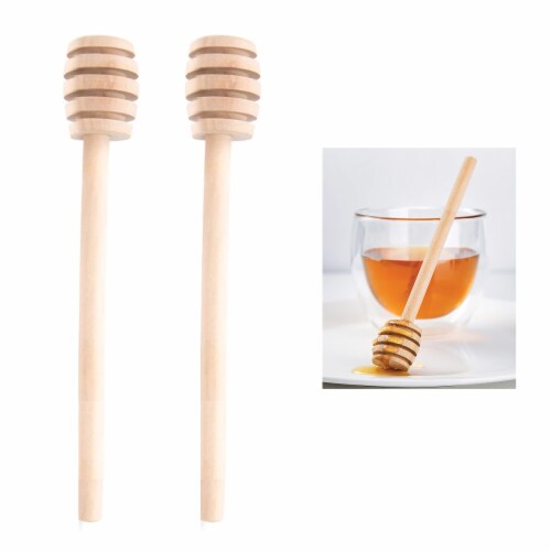 12 PC Honey Dipper Sticks Wooden Honeycomb Stirrer Jar Drizzle Honey Party Gift Perspective: top
