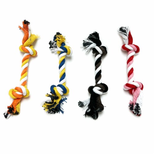 Knotted cotton rope 2025 dog chew