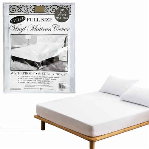 Premium Vinyl Mattress Cover Full Size Bed White Heavy Duty Protector