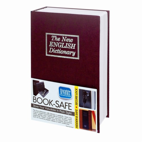 2 Dictionary Hollow Book Safe Diversion Secret Stash Booksafe Lock Key Security Perspective: top