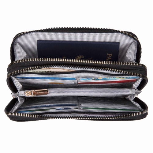2 Women s RFID Blocking Double Zip Wrist Wallet Nylon Holder Card