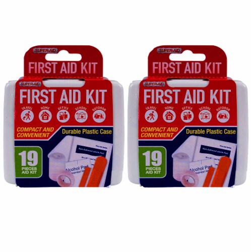 38 Pc First Aid Kit To Go Emergency Home Medical Minor Wound Care Compact 2 Case Perspective: top