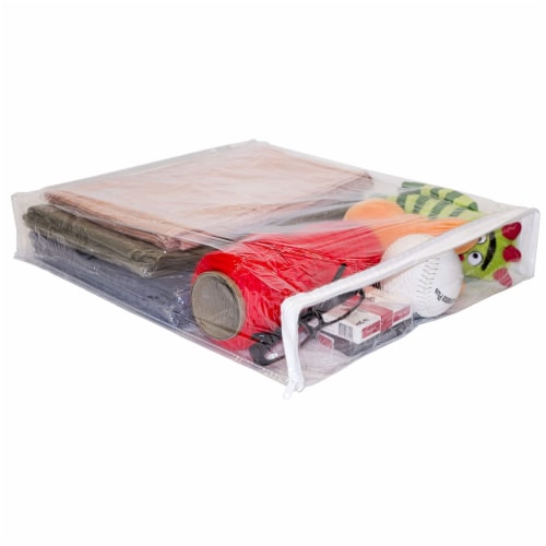 4 Clear Zipper Anti Dust Clothes Storage Bag Quilt Blanket Organizer  15X18X3, 1 - Kroger