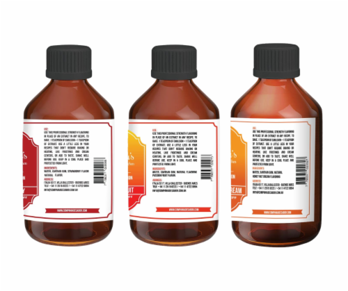 Gusteau's - Bakery Emulsion Combo Pack, (Strawberry, Passion Fruit, Honey Nut), 4 oz each Perspective: top