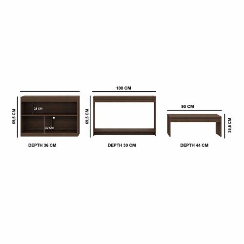 Classic Modern Living Room Set 3Piece Coffee Table, Sideboard & 42