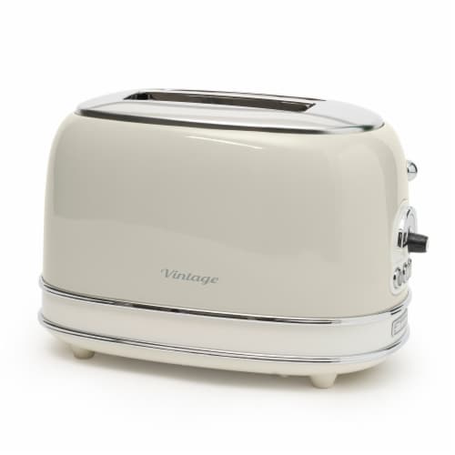 Ariete Vintage Style 2 Slice Toaster With Defrost And Reheat, Beige