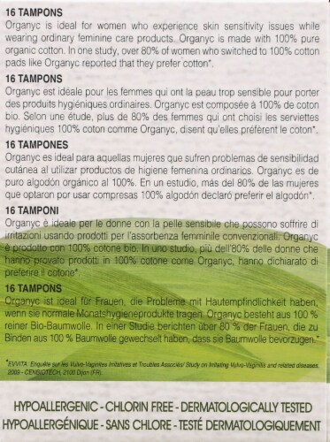 Organyc Regular Bio Based Compact Tampons Perspective: top
